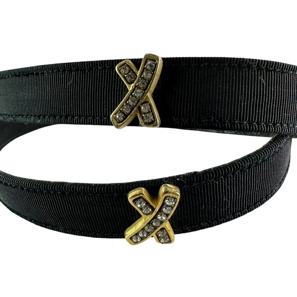 Genuine PALOMA PICASSO Black Belt With X Rhinestones Buckle Women Small 30 main image 4